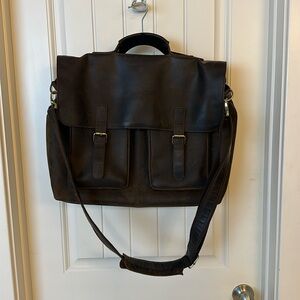 KomalC 18” Leather Laptop Messenger Bag